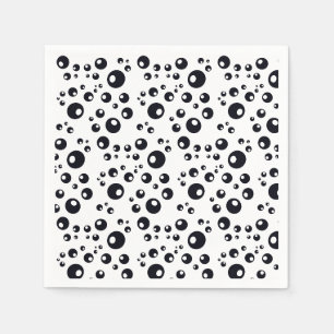 Abstract black & white bubbles napkin