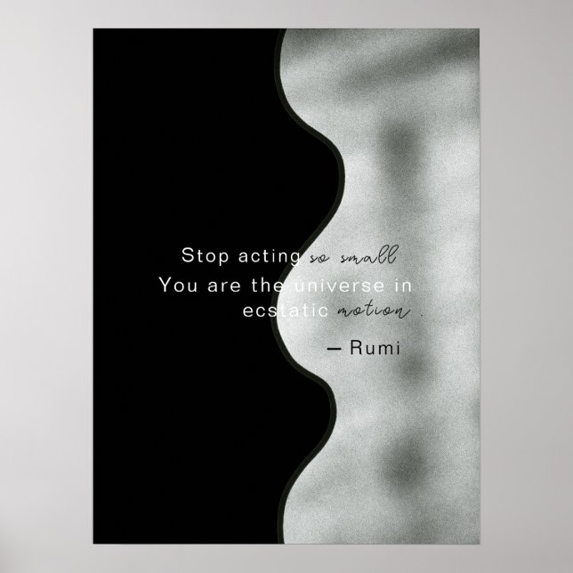 Abstract black white contemporary simple geometric poster (Front)