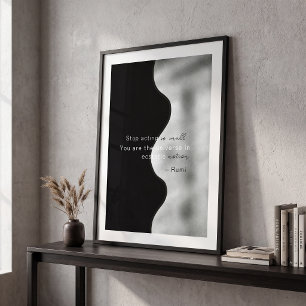 Abstract black white contemporary simple geometric poster