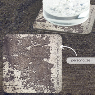 Abstract black & white (cracked wall) grunge loft coaster