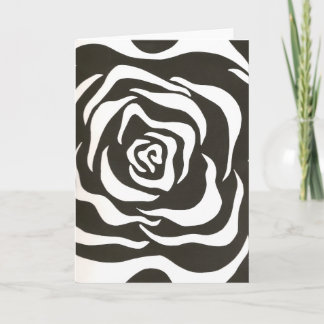 Abstract black white flower card