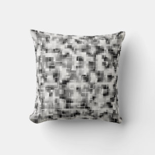 Abstract Black White Grey Cushion