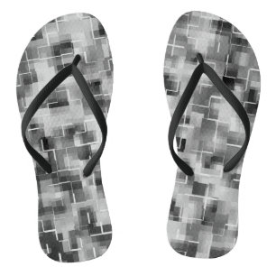 Abstract Black White Grey Thongs