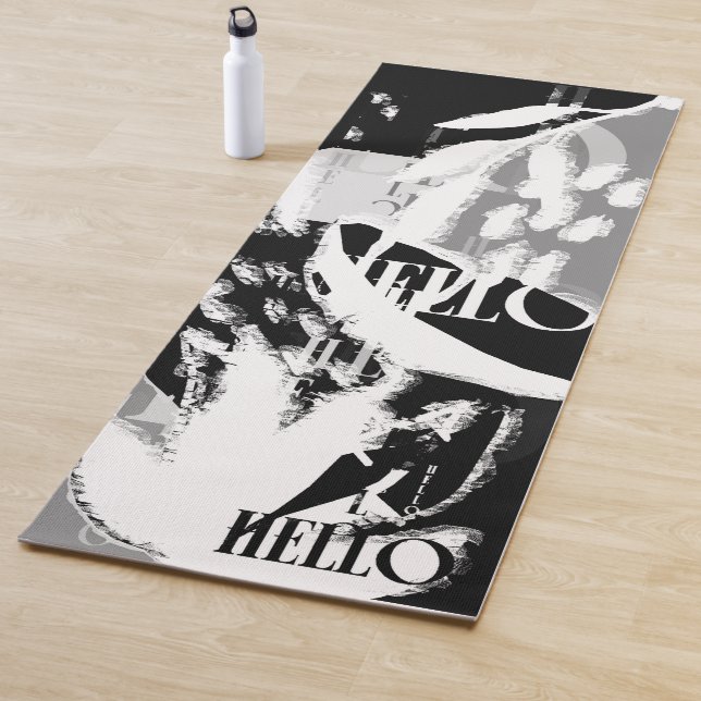 Abstract Black White Grey Yoga Mat (In Situ)