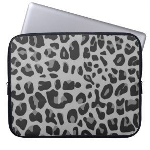Abstract Black White Hipster Cheetah Animal Print Laptop Sleeve