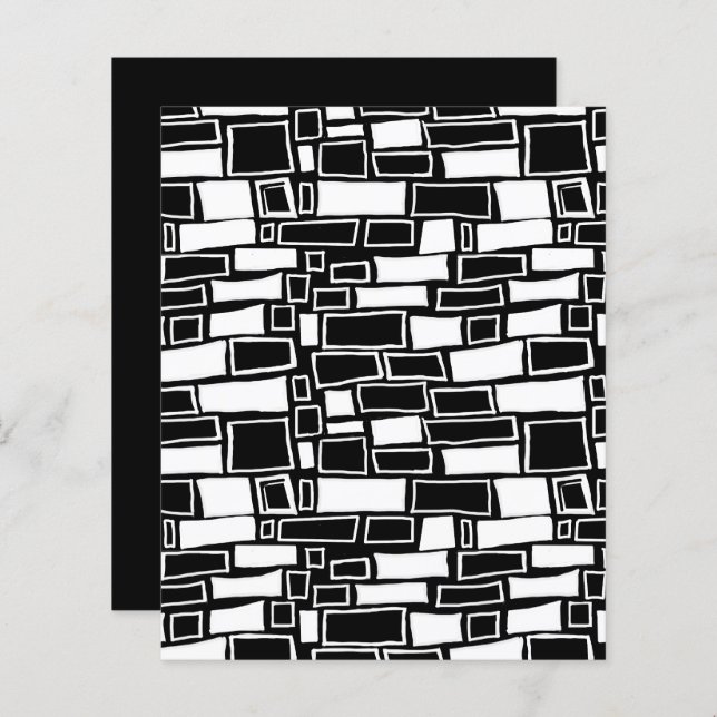 Abstract Black White Mosaic Scrapbook Paper (Front/Back)
