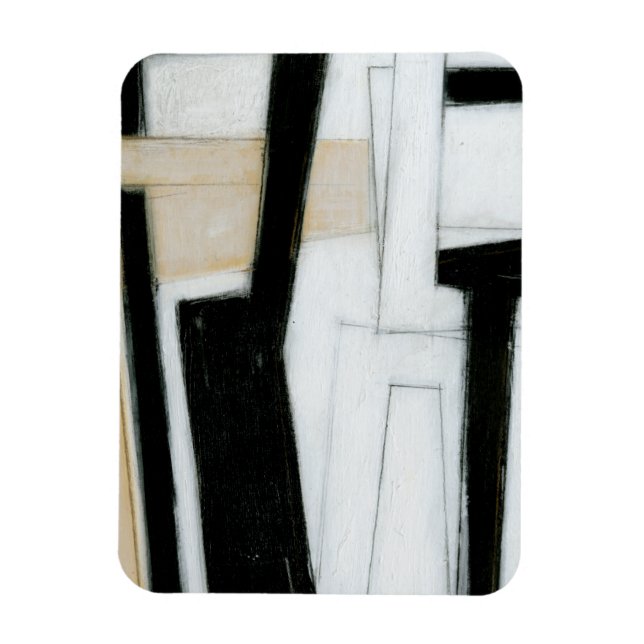 Abstract Black & White Painting Magnet (Vertical)