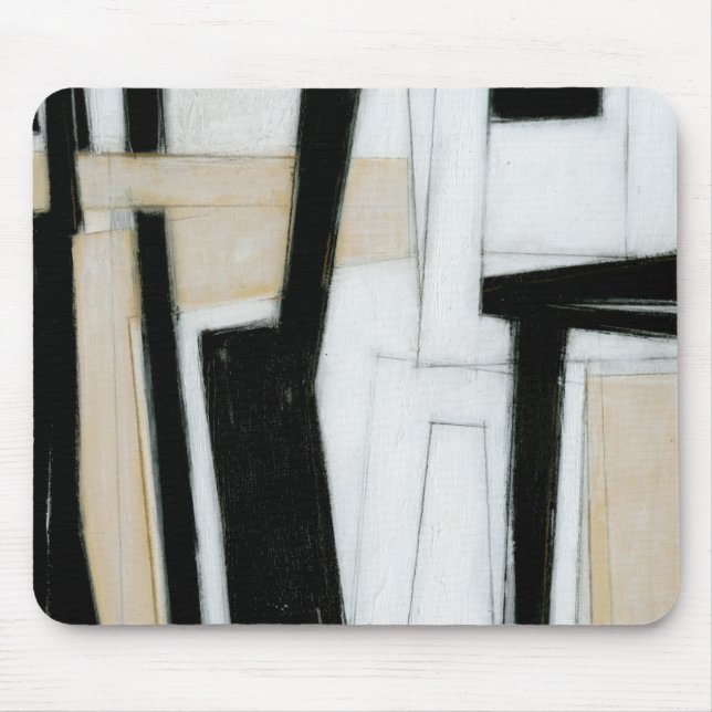 Abstract Black & White Painting Mouse Pad (Front)