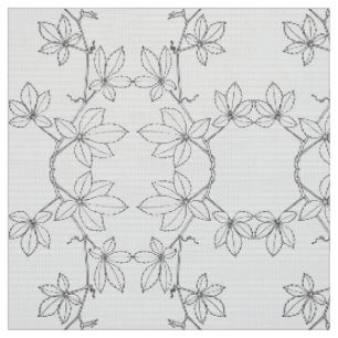 abstract black&white pattern with leaves. fabric