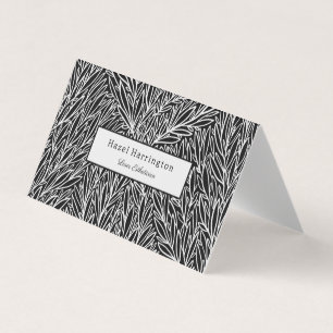 Abstract Black White QR Code Folded Business Cards