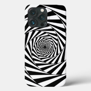 Abstract Black & White Spirals Art iPhone 13 Pro Case