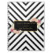 Abstract Black White Stripes and Floral Gold Frame