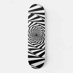 Abstract Black & White Swirl Spiral Stairway Art Skateboard