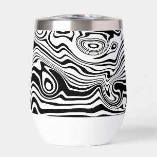 Abstract Black White Waves Pattern Custom Colours