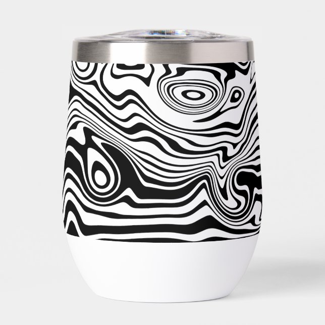 Abstract Black White Waves Pattern Custom Colours (Front)