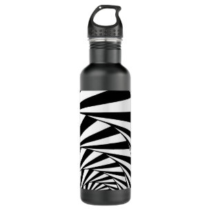 Abstract Black & White Wavy Lines Art 710 Ml Water Bottle