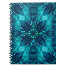 Abstract Bloom Aqua and Blue Fractal Design