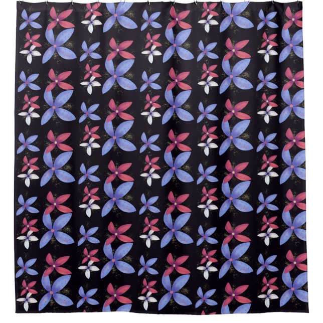 Abstract Blooms Shower Curtain (Front)