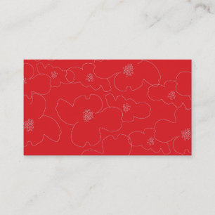 ABSTRACT BLOSSOMS RED/WHITE BUSINESS CARD