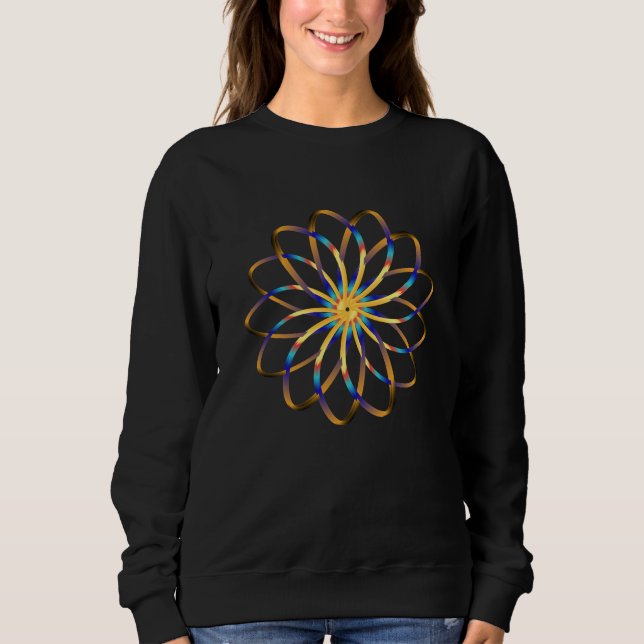 abstract blu flower sweatshirt (Front)