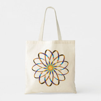 abstract blu flower tote bag