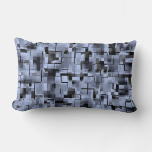 Abstract Blue and Black Pattern Lumbar Cushion
