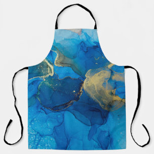 Abstract blue and gold fragment of colourful backg apron