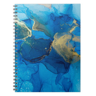 Abstract blue and gold fragment of colourful backg notebook