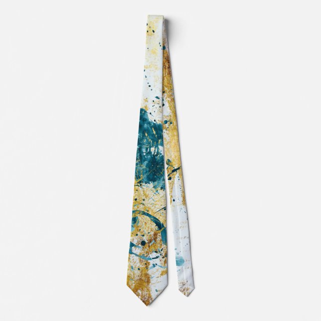 Abstract Blue and Gold Textures  Tie (Front)