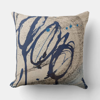 Abstract Blue and Gray 000 Cushion