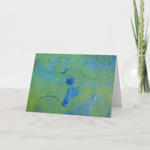 Abstract Blue and Green Paint Play Birthday Card