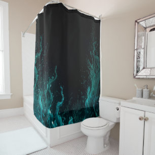 Abstract Blue and Green Underwater Scenery Shower Curtain