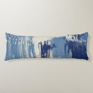 Abstract Blue and Ivory Body Cushion