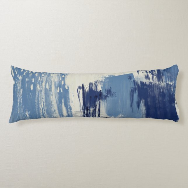 Abstract Blue and Ivory Body Cushion (Front)