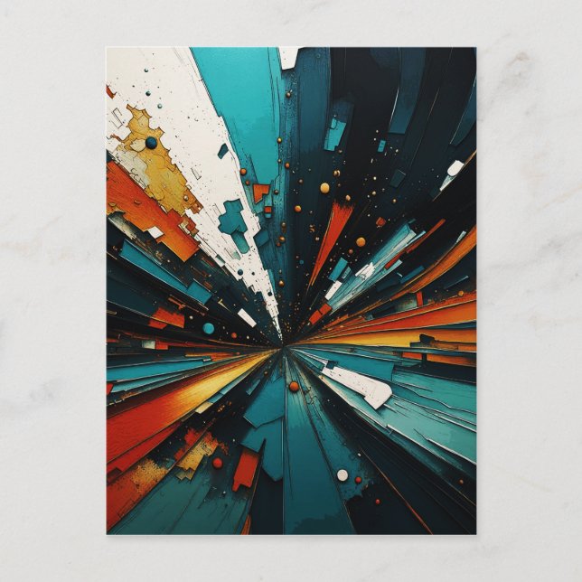 Abstract Blue And Orange 607 Postcard (Front)