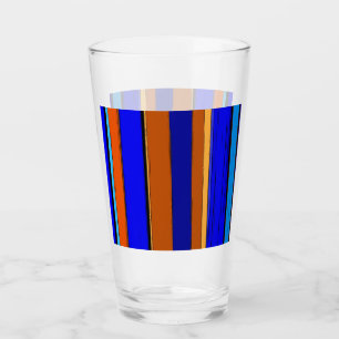 Abstract Blue And Orange 930 - Vertical Stripes Glass