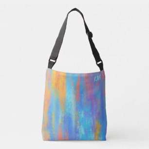 Abstract Blue and Orange Crossbody Bag