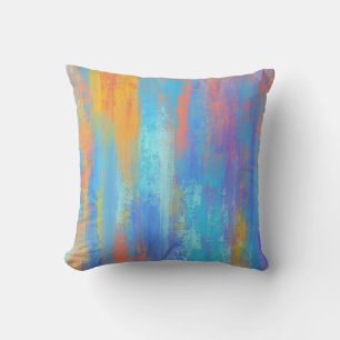 Abstract Blue and Orange Cushion