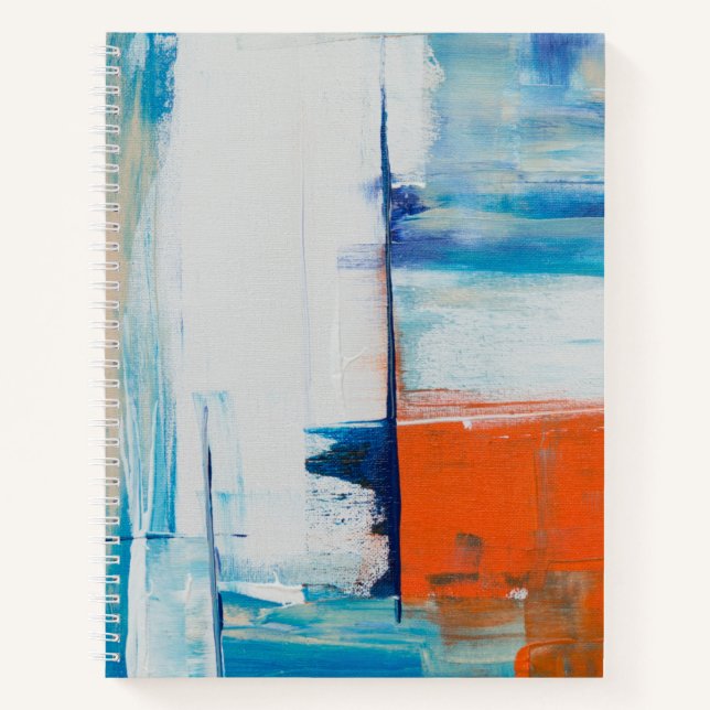 Abstract Blue and Orange Modern Art Notebook (Front)