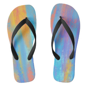 Abstract Blue and Orange Thongs