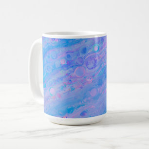 Abstract Blue and Pink Bubbly Mermaid Ocean Coffee Mug