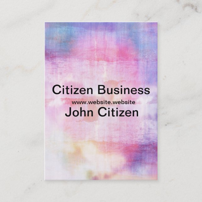 Abstract blue and pink ocean texture business card (Front)