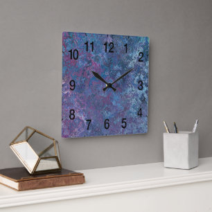 Abstract Blue and purple colourful design 3 Square Wall Clock