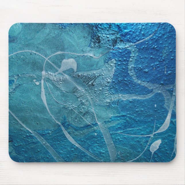 Abstract Blue and Silver Texture Mouse Pad (Front)