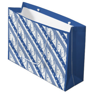 Abstract blue and white large gift bag