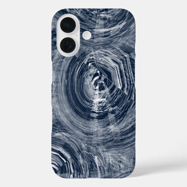 Abstract Blue and White Swirl Pattern Case-Mate iPhone Case (Back)