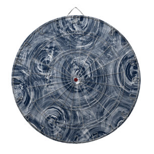 Abstract Blue and White Swirl Pattern Dartboard