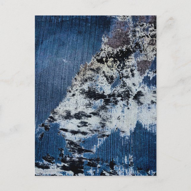 Abstract Blue and White Weathered Texture Postcard (Front)