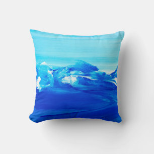 Abstract blue art painting background. Modern art. Cushion