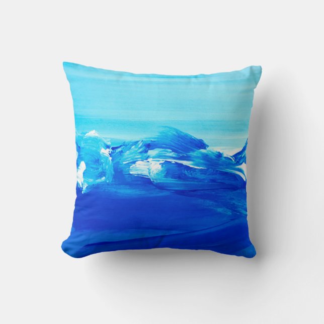 Abstract blue art painting background. Modern art. Cushion (Front)